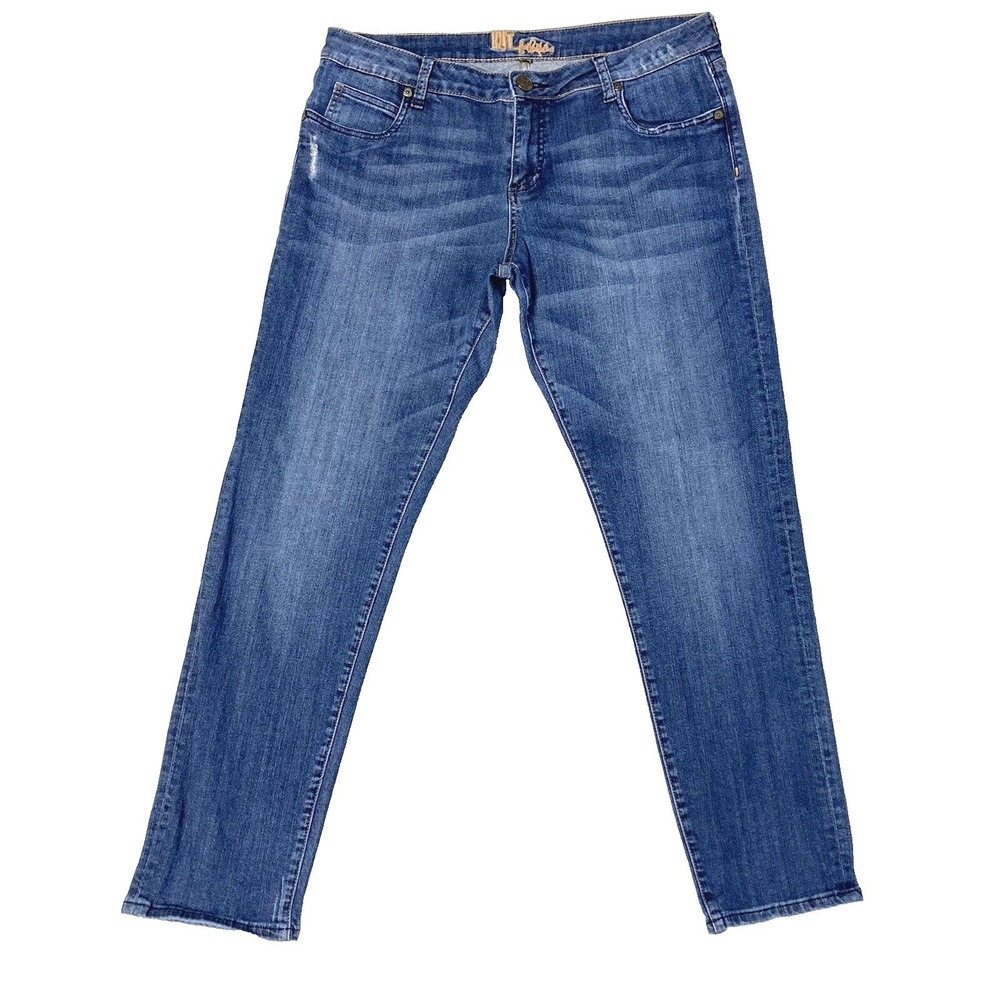 Kut From Kloth Tapered Jeans Womens 12 Stretch Denim Whiskering Pants 35x28